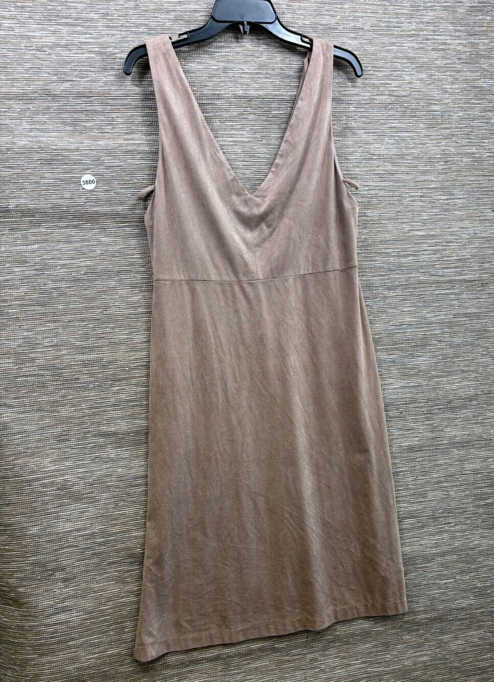 BCBGMAXAZRIA Dress Womens Size 12 Brown V-Neck Sleeveless Sheath Side Slit NEW